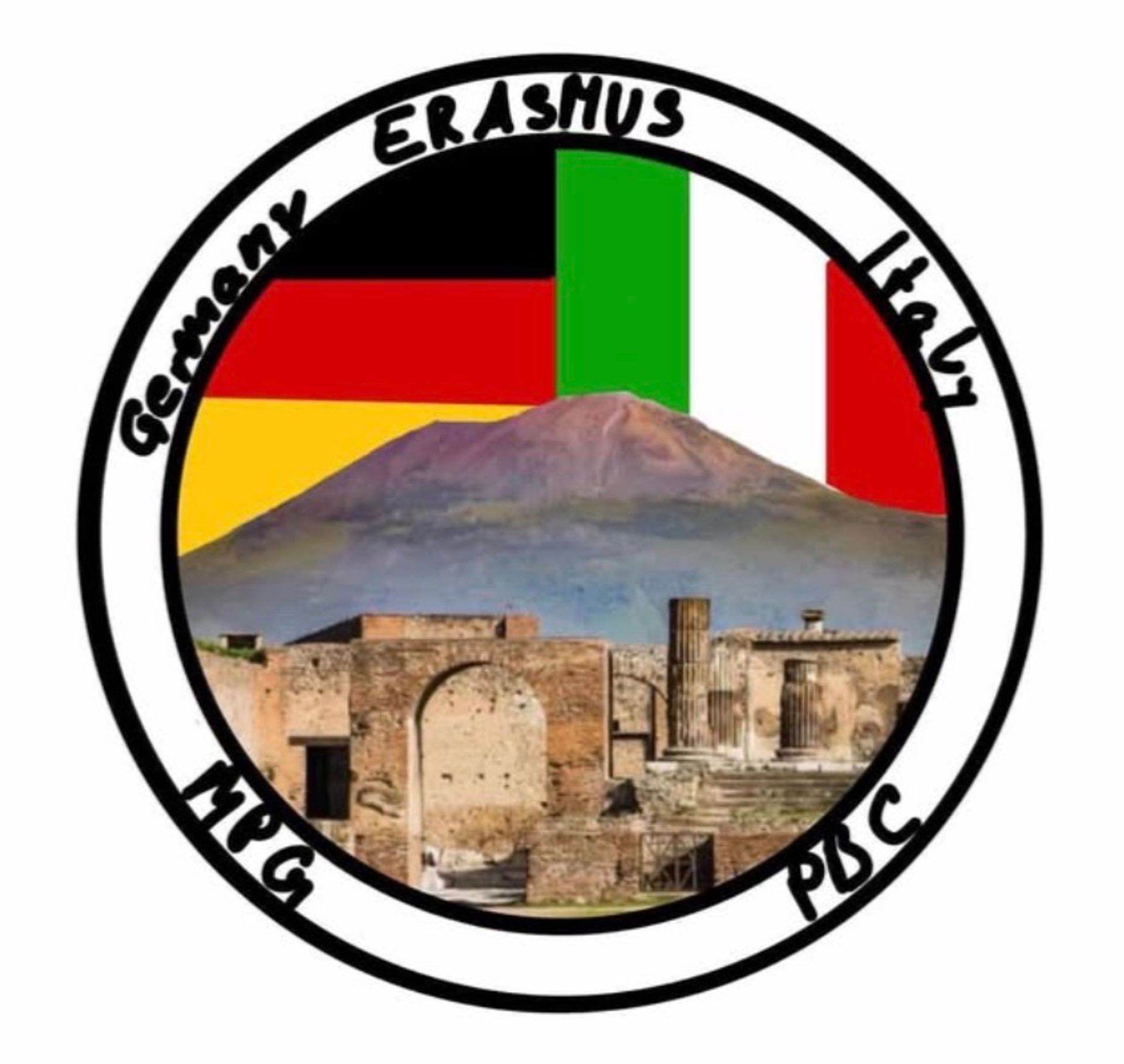 Selbstgemaltes Erasmus Italy Germany Logo